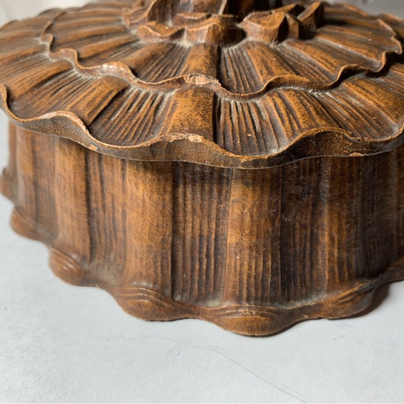 VINTAGE BARRICINI Candies CHOCOLATE CANDY GIFT BOX SYROCCO Wood Rose Flower Old - Picture 12 of 13